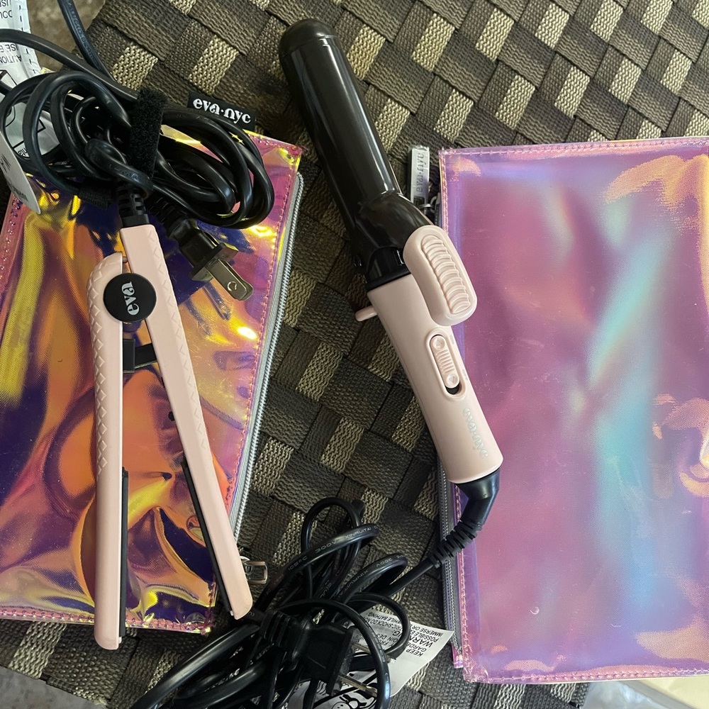 Travel curling iron and mini straightener Eva NYC